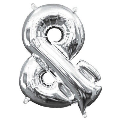Silver &amp; Balloon (16&quot; Air Filled)