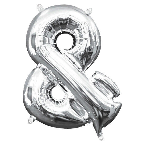 Silver &amp; Balloon  (16&quot; Air Filled)