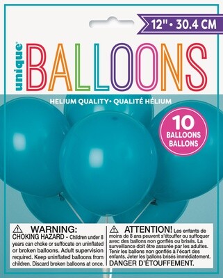 12&quot; Latex Balloons 10ct - Teal