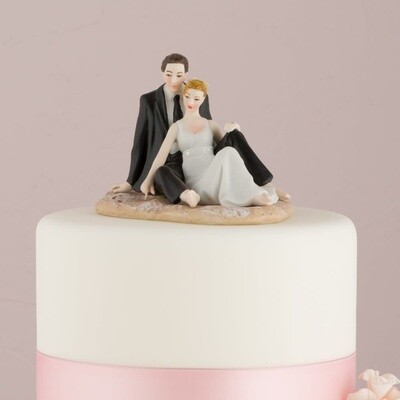 Couple Lounging On Beach Cake Topper