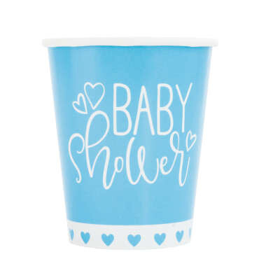 Blue Hearts Baby Shower 9oz Paper Cups 8ct