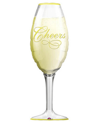 &#39;Cheers&#39; Champagne Glass Foil Balloon 38&quot;