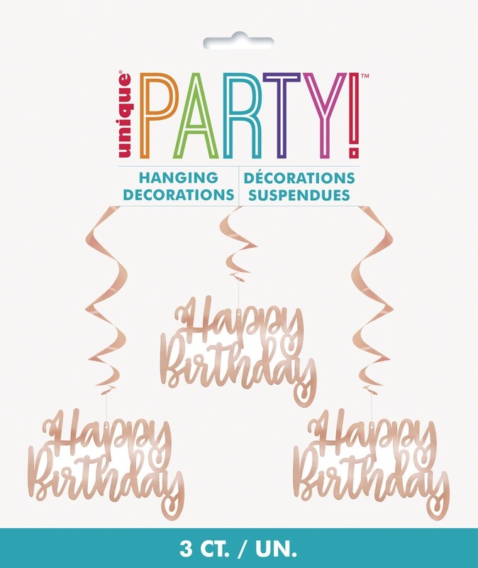 Rose Gold Happy Birthday Swirls 3ct