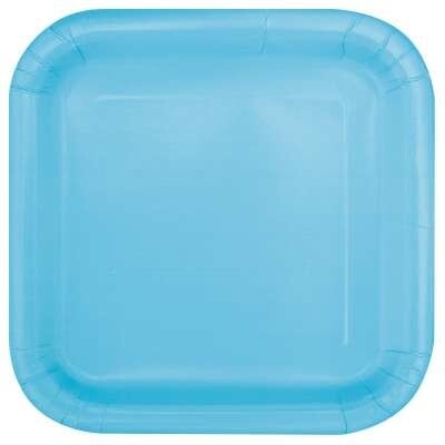 Powder Blue Square Plate 16ct, 9&quot;