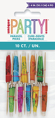 Paper Umbrella Drink Picks 10ct