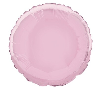 Pastel Pink Solid Round Foil Balloon 18&quot;
