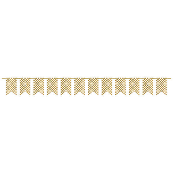 Gold Polka Dot Glitter Pennant Banner 20FT
