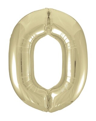 New Gold Number 0 Shaped Foil Balloon 34&quot; Packaged -Unique
