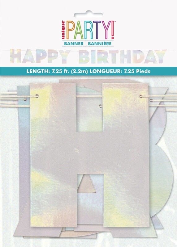 Happy Birthday Iridescent Foil 7.25 ft Banner