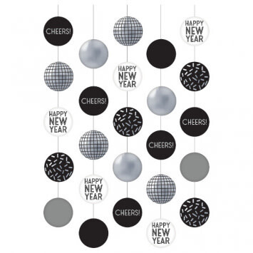 New Years Eve Disco Ball Large Handing Circles, 5ct