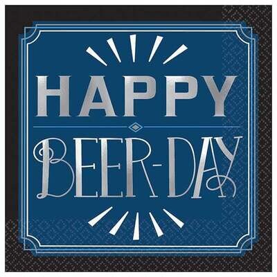 &#39;Happy Beer-Day&#39; Beverage Napkin