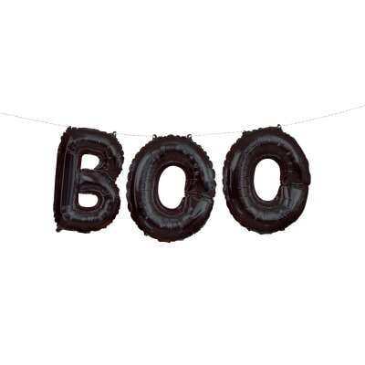 Black Boo Foil Letter Balloon Banner Kit 14&quot;