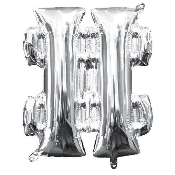 Silver # Balloon (16&quot; Air Fill)