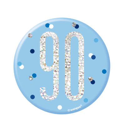 Glitz Blue 90th Pin