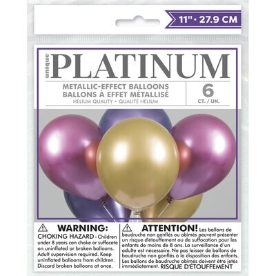 Pink, Purple and Gold Platinum Latex 6ct