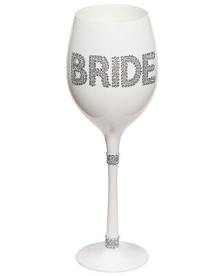 Bride White Gem Wine Glass