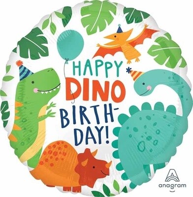 &quot;Happy Dino&quot; Birthday Foil Balloon 18&quot;