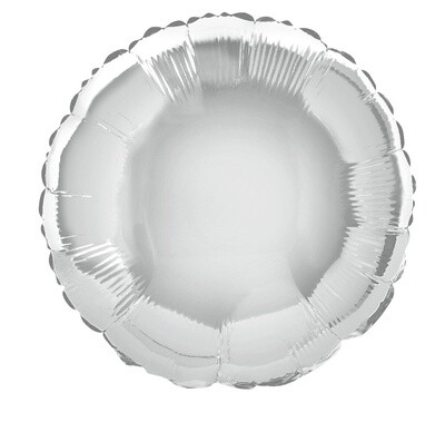 Silver Round Foil Balloon 18&quot;