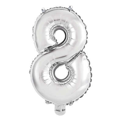 Silver Number 8 Balloon (14&quot; Air Filled)