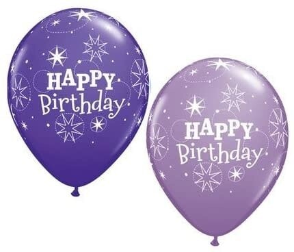 Purple &quot;Happy Birthday&quot; Printed 12&quot; Latex Singles