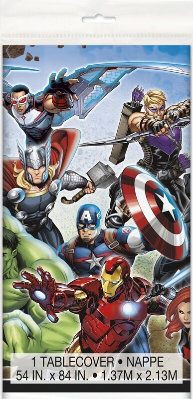 Avengers Rectangular Plastic Tablecloth 54 &quot; x8 4 &quot;