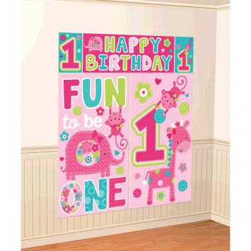 Wild Girl First Birthday Banner and Backdrop Kit Wild Girl First Birthday Banner and Backdrop Kit