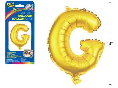 Gold Letter G Balloon (14&quot; Air Filled)