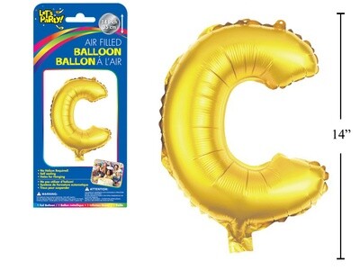 Gold Letter C Balloon (14&quot; Air Filled)