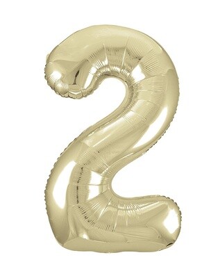 New Gold Number 2 Shaped Foil Balloon 34&quot; -Unique