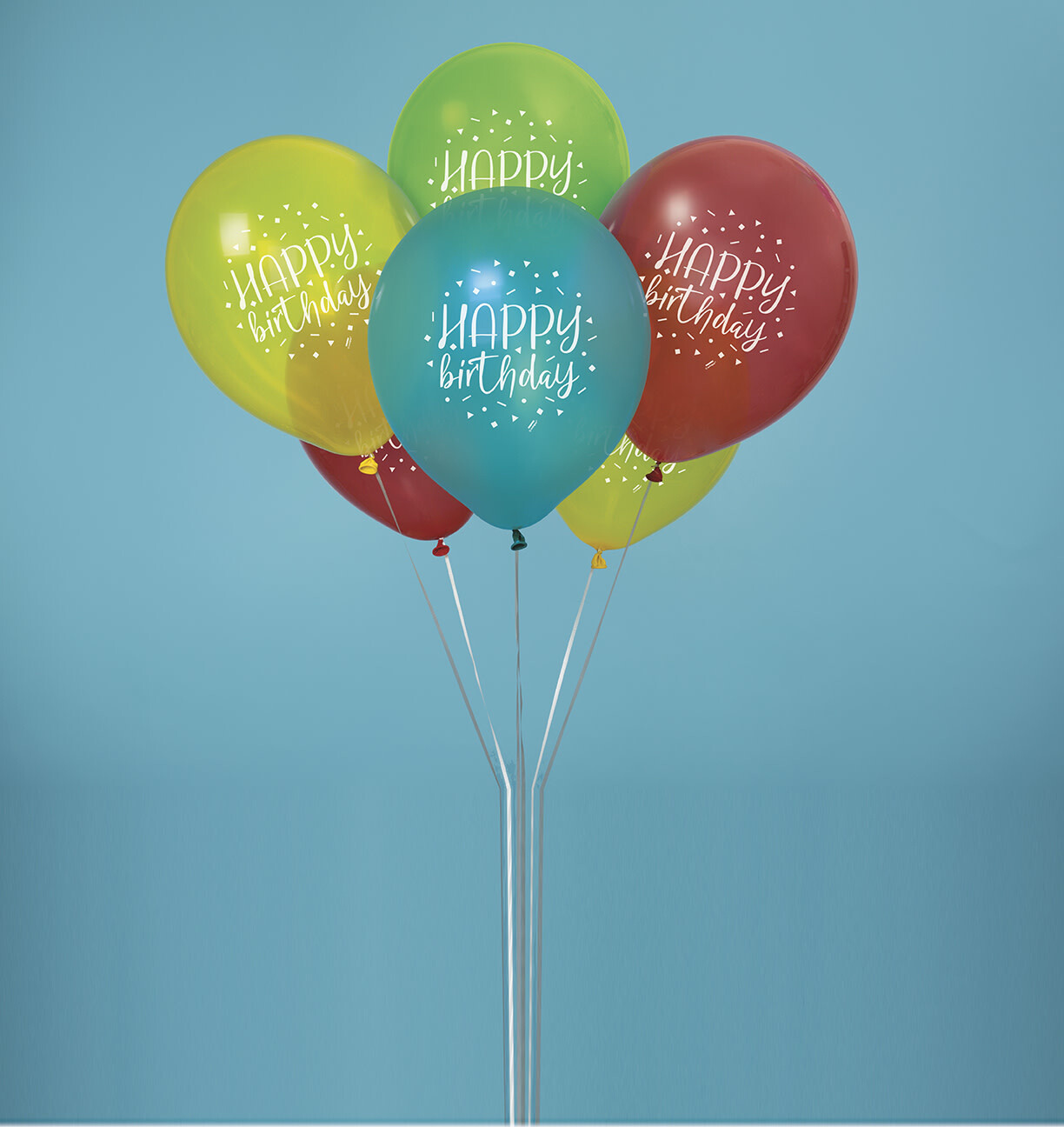 &#39;Happy Birthday&#39; Confetti Printed Latex, 8pk