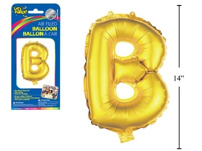 Gold Letter B Balloon (14&quot; Air Filled)