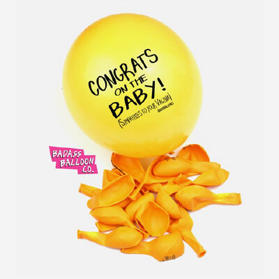 Badass Balloons &quot; Congrats On the Baby!&quot; 12&quot; Latex Singles