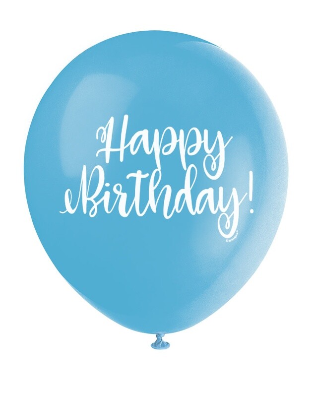&#39;Happy Birthday!&#39; Script Teal 12&quot; Latex Singles