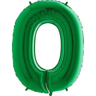 40&quot; Megaloon Foil Shape 0 Green Number Balloon