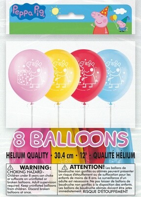 Peppa Pig 12&quot; Latex Balloons, 8ct