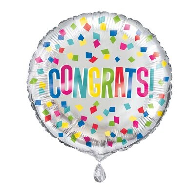 Colorful Congrats Round Foil Balloon 18&quot;