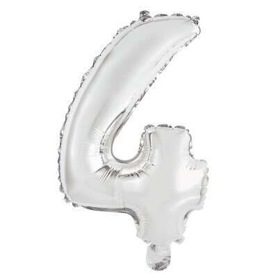 Silver Number 4 Balloon (14&quot; Air Filled)