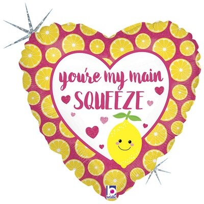 'You're My Main Squeeze!' 18" Heart Shaped Mylar