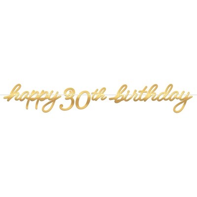 Golden Age ‘30th’ Gold Letter Banner, 12FT