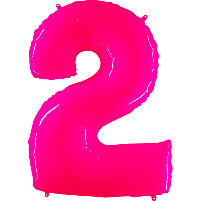 40&quot; Foil Shape Balloon Number 2 Fluorescence Pink