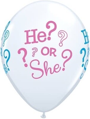 He? or She? White Printed 12&quot; Latex Singles