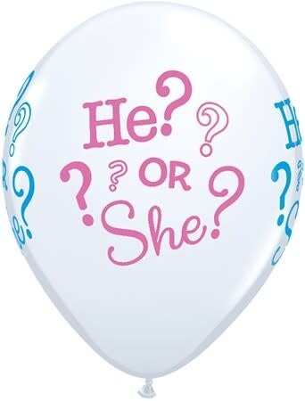 He? or She? White Printed 12&quot; Latex Singles