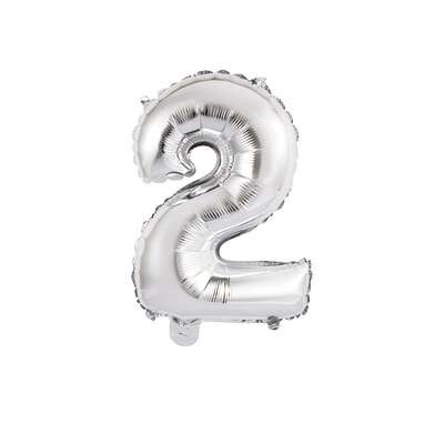 Silver Number 2 Balloon (14&quot; Air Filled)