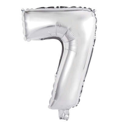 Silver Number 7 Balloon (14&quot; Air Filled)