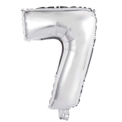 Silver Number 7 Balloon (14" Air Filled) Silver Number 7 Balloon (14" Air Filled)
