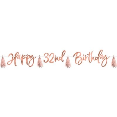 Rose Gold Blush &#39;Happy Birthday&#39; Custom Age Banner Kit