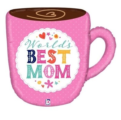 &quot;Best Mom&quot; Giant Mug 28&quot; Foil Balloon