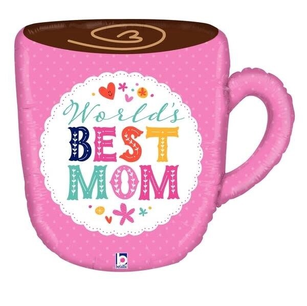 &quot;Best Mom&quot; Giant Mug 28&quot; Foil Balloon