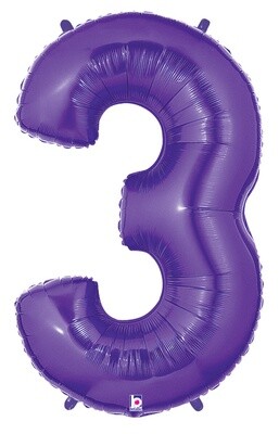40&quot; Large Number Balloon 3 Purple