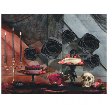 Black Paper 3D Rose Decorations